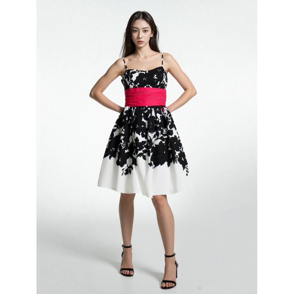 Women Dress B Darlin Juniors Floral Black White Party Dress Size 3/4